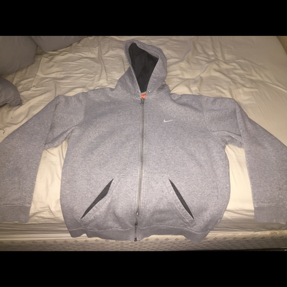 Grey Nike Zip-Up Hoodie